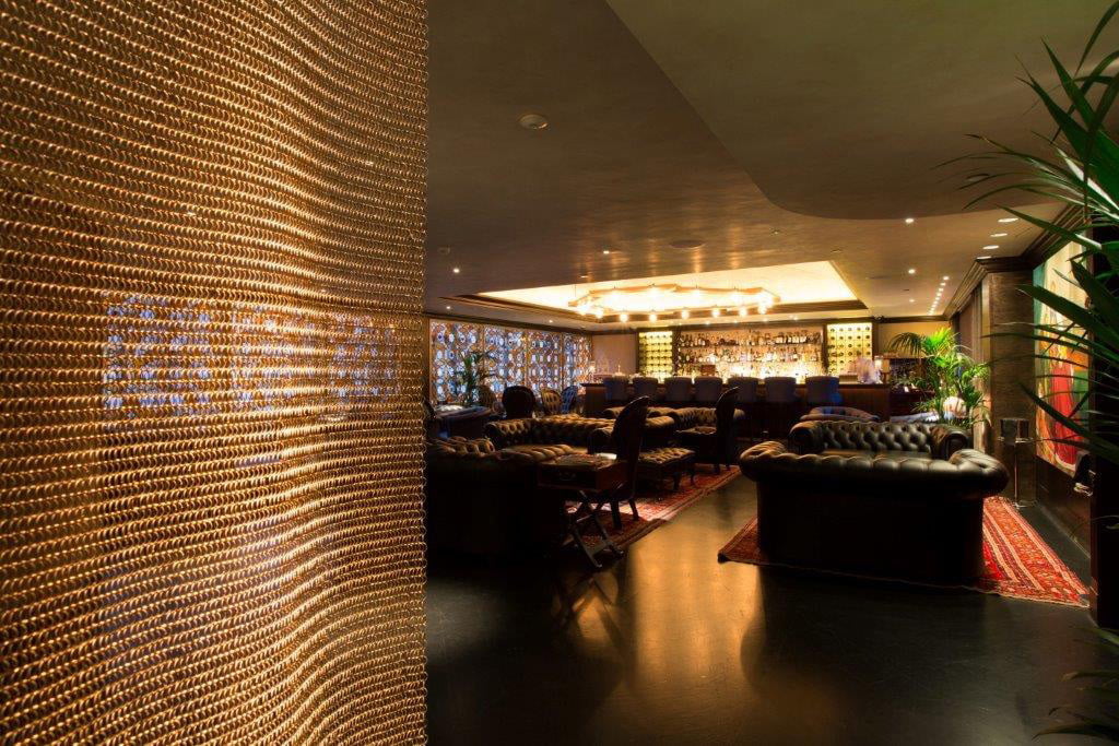 Biscay 7 wire mesh curtain installed at Baku, an Azerbaijani restaurant in Knightsbridge, London