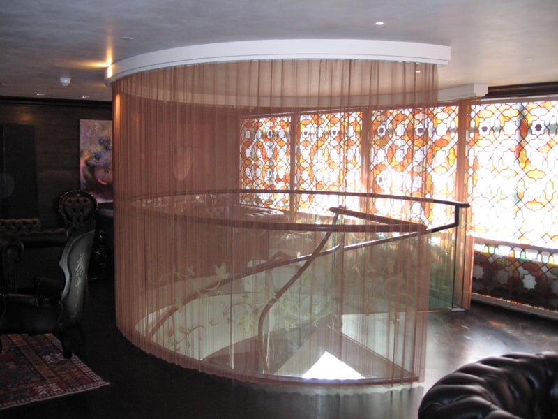 Biscay 7 wire mesh curtain installed at Baku, an Azerbaijani restaurant in Knightsbridge, London