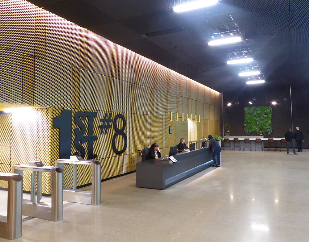 Reception at First Street Manchester Mancunia Expanded Metal